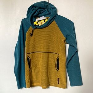 Melanzana women’s M microgrid hoodie arnica/glacier RARE